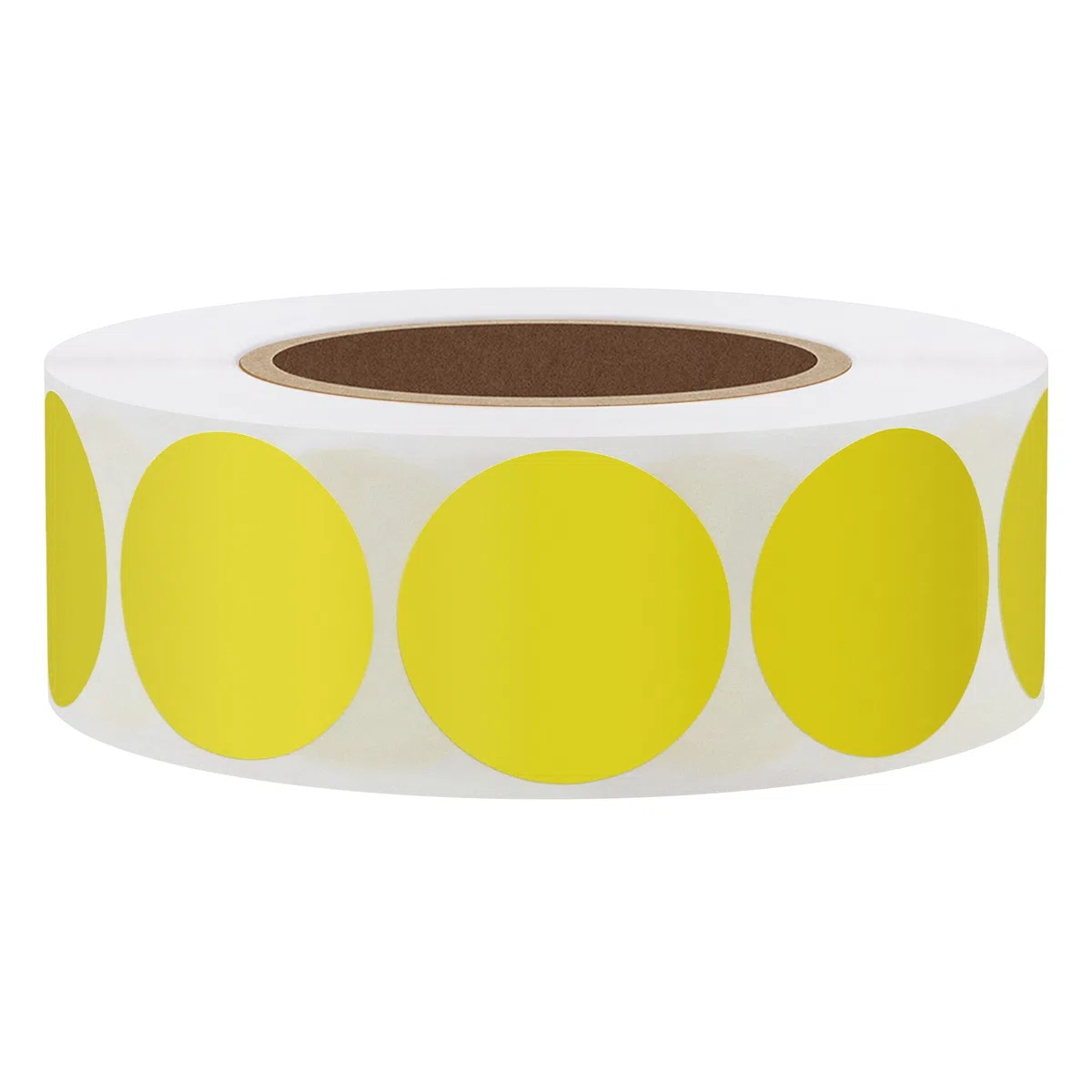 Hybsk Etichette adesive per codifica colore, carta rotonda, autoadesiva, 25 mm, giallo, 1.000 pezzi per rotolo, 1 rotolo giallo