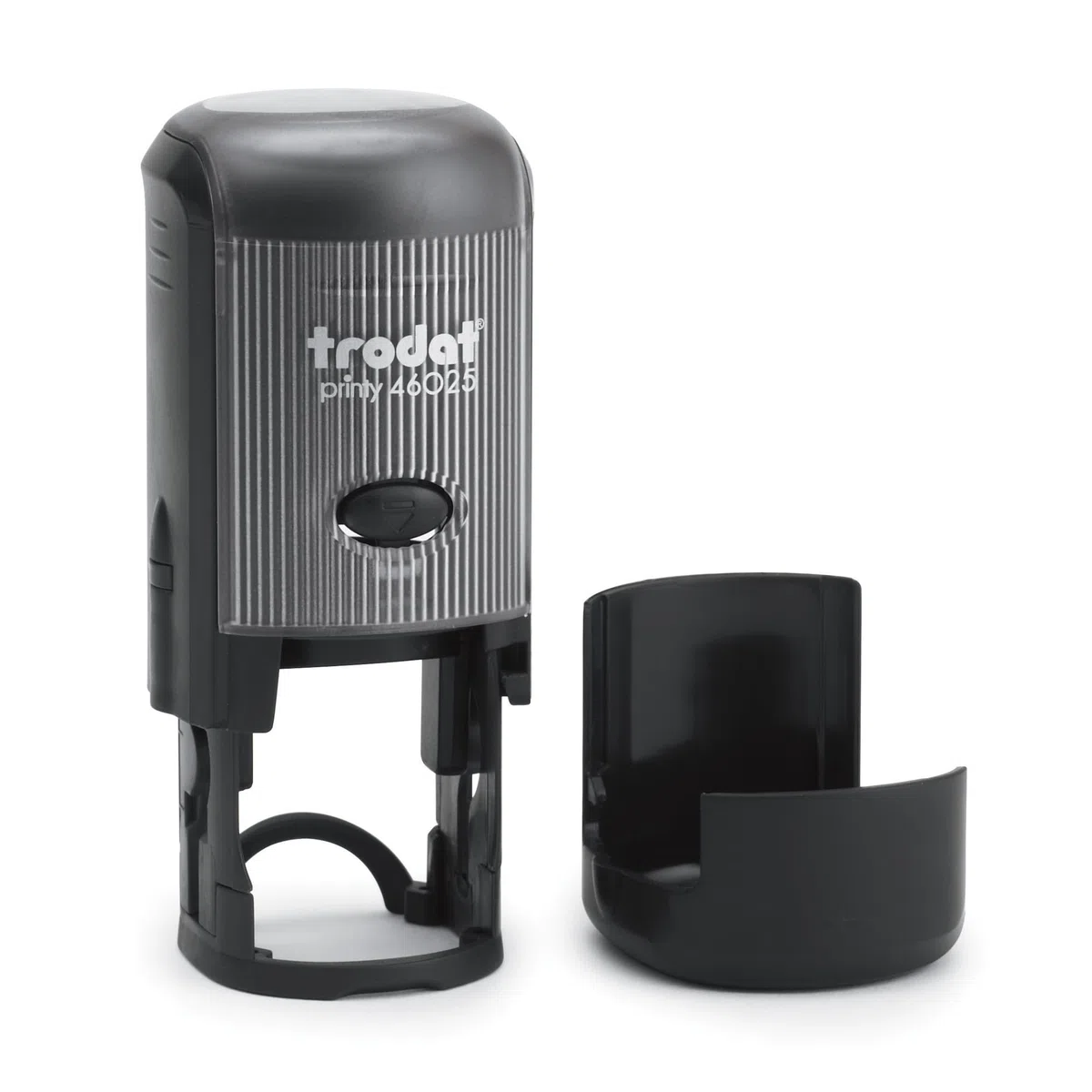 Mister Timbri Timbro Autoinchiostrante Trodat 46025 Ø25 mm Rotondo Personalizzabile - 4 Righe di Testo, Ecologico e Ideale per Dati Aziendali o Firma