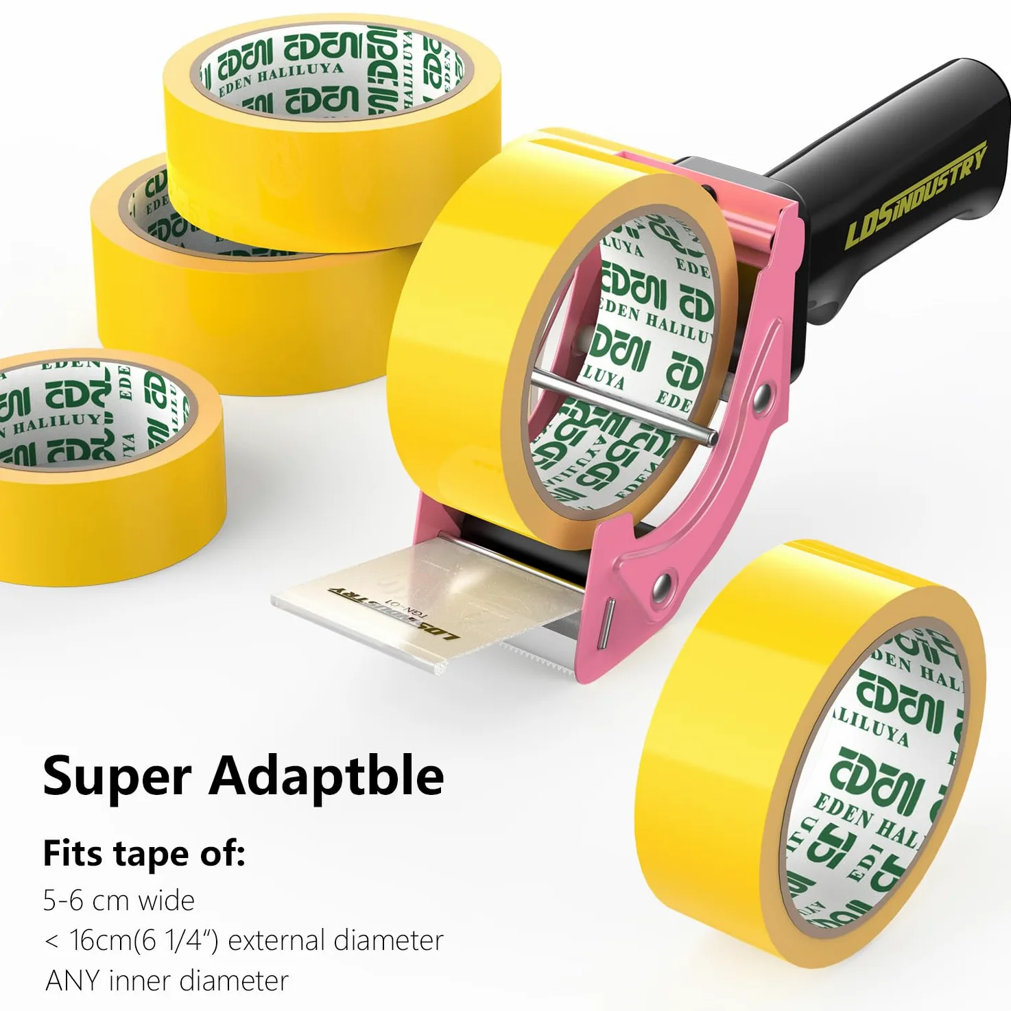 2 pistole dispenser per nastro adesivo a sostituzione rapida con lama extra, 50 mm, leggera, ergonomica, industriale, portatile, resistente, per cartoni, imballaggi e sigillatura di