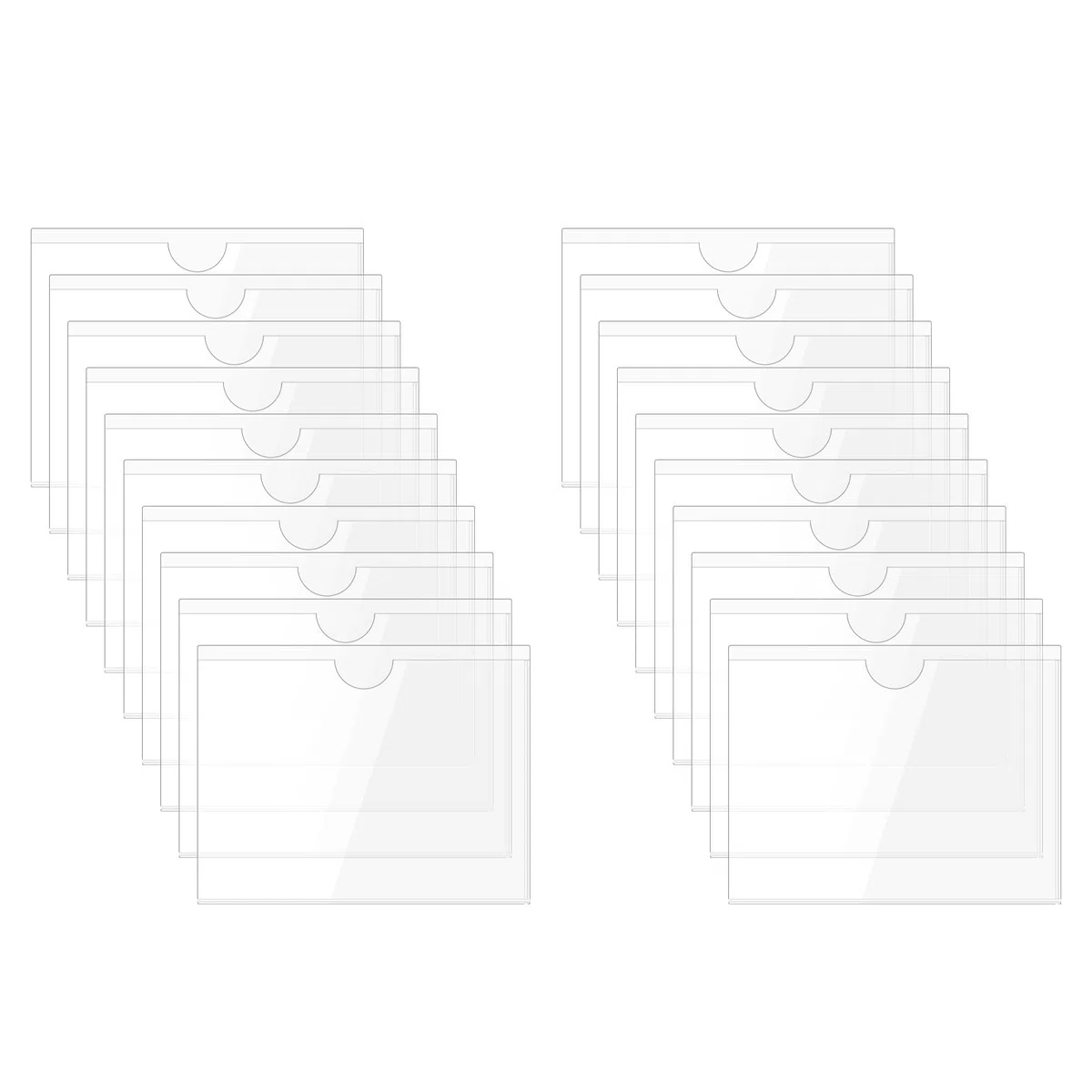 QUARKZMAN 50 Pz Tasche Autoadesive per Carte Indice con Apertura Superiore per Caricamento, 7 x 9 cm Custodia per Etichette Carte Indice Trasparenti in PVC per Carte Biblioteca