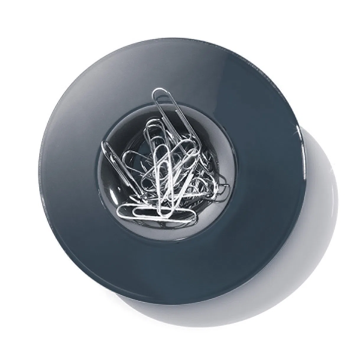 SIGEL SA161 Portafermagli Eyestyle magnetico, grigio scuro/nero, incl. 50 fermagli da ufficio, 1 pz