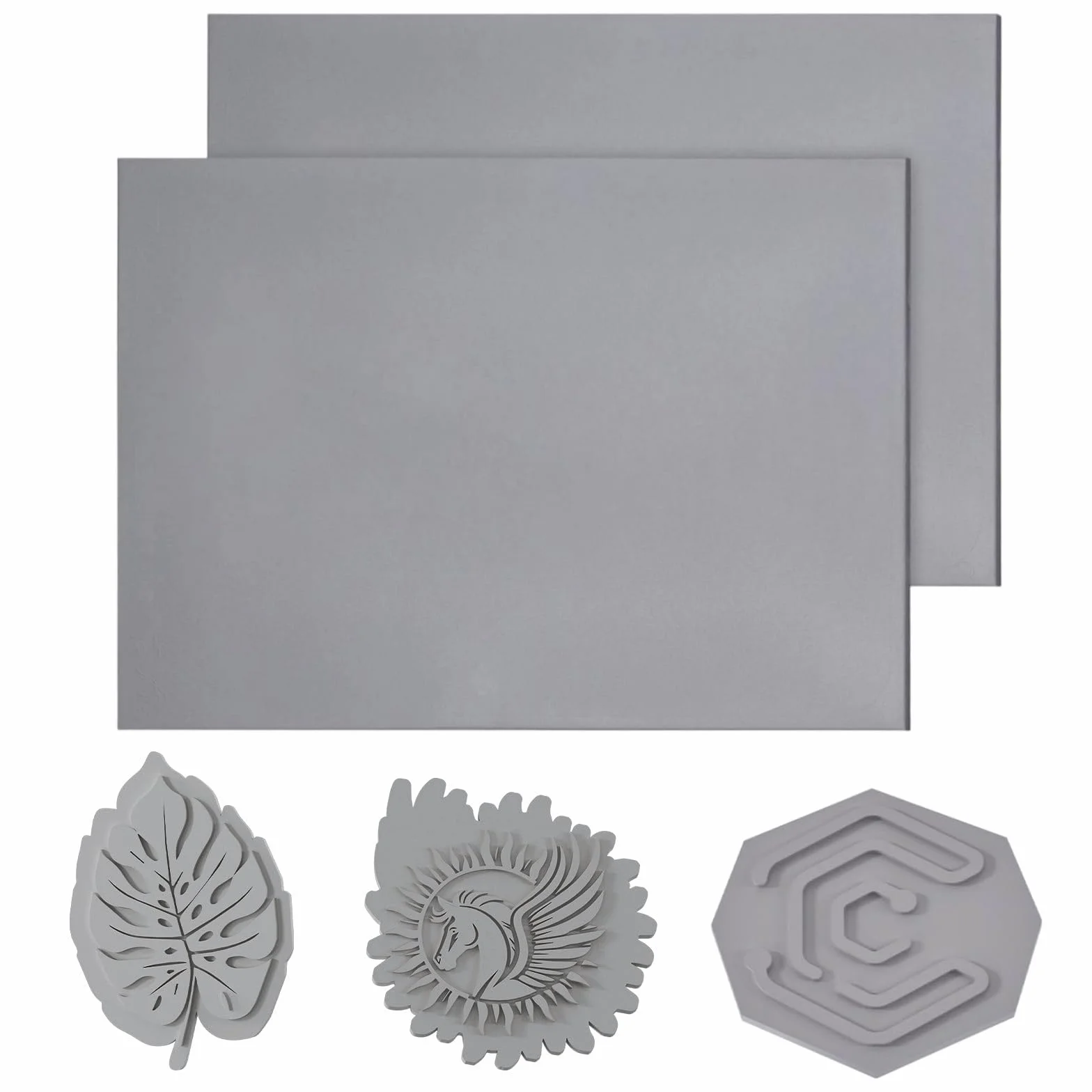 2 Fogli Foglio per Timbri in Gomma per Incisione Laser, A4 31 * 22CM Gomma Grigia Cuscinetto Morbido per Inchiostro per Timbri, Blocchi per Intaglio Artigianale Fatti a Mano Spessi 2,3 mm