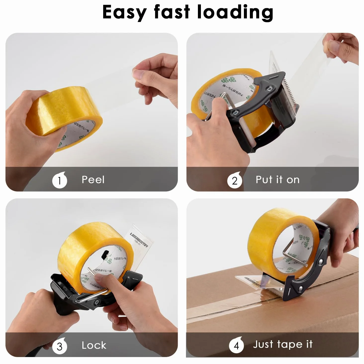 2 pistole dispenser per nastro adesivo a sostituzione rapida con lama extra, 50 mm, leggera, ergonomica, industriale, portatile, resistente, per cartoni, imballaggi e sigillatura di